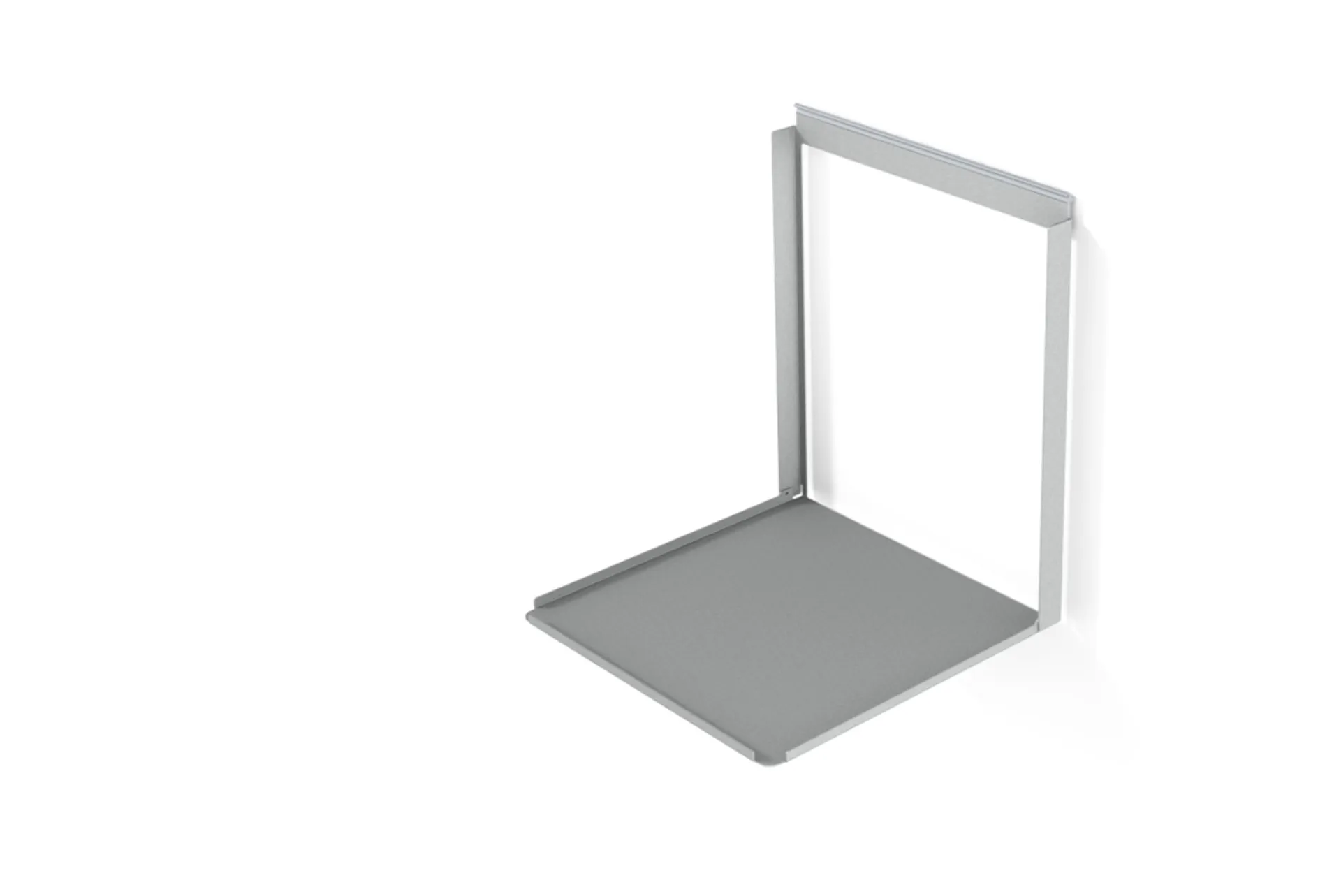 Das Bild zeigt ein freigestelltes Ablageplatten-Element, welches in die Versorgungsnut gehängt werden kann.